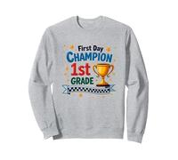 Trophée d'étudiant Premier Jour Champion 1ère année Sweatshirt, Unisexe pour Adultes, Gris Chiné, M