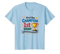 Trophée d'étudiant Premier Jour Champion 1ère année T-Shirt, Enfant, Bleu Céleste, 3 Ans