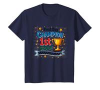 Trophée d'étudiant Premier Jour Champion 1ère année T-Shirt, Enfant, Bleu Marine, 6 Ans