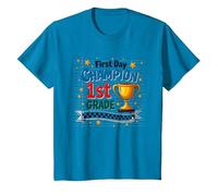 Trophée d'étudiant Premier Jour Champion 1ère année T-Shirt, Enfant, Saphir, 4 Ans