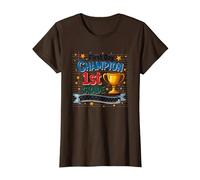 Trophée d'étudiant Premier Jour Champion 1ère année T-Shirt, Femme, Marron, M