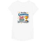 Trophée d'étudiant Premier Jour Champion 1ère année T-Shirt, Fille, Blanc, XS