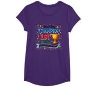 Trophée d'étudiant Premier Jour Champion 1ère année T-Shirt, Fille, Violet, S