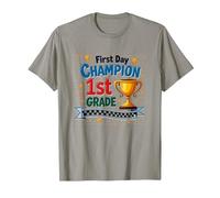 Trophée d'étudiant Premier Jour Champion 1ère année T-Shirt, Homme, Ardoise, M