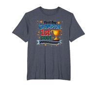 Trophée d'étudiant Premier Jour Champion 1ère année T-Shirt, Homme Grandes Tailles, Bleu Chiné, 5X Tall