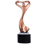Trophée du Petit Bonhomme Doré Dansant, Trophée Statuette en Métal, Coupe des Vainqueurs Or, Argent Et Bronze, Socle en Cristal Noir, Trophées avec Gravure Personnalisée(Copper)