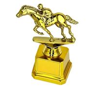 Trophée Équestre en Plastique Or, Coupe Souvenir pour Cheval de Course | Statue Cheval Tridimensionnelle, Finition Métal Doré, Base Stable, Vitrines de Club et Trophées
