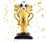 Trophée géant de football sur pied - Ballons sur le thème du sport - Trophée de la Ligue des champions - Décoration de fête d'anniversaire pour garçons et hommes