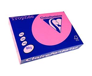 TROPHÉE Lot de 3 Ramettes 500 Feuilles Papier 80g A4 210x297 mm Certifié FSC fluo rose