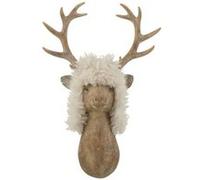 Trophée Mural Déco Tête de Renne 75cm Beige