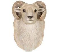 Trophée Mural Design Tête de Chèvre 36cm Beige