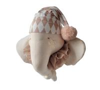 Trophée mural éléphant rêveur en lin ? décoration chambre bébé enfant beige, éléphant rêveur TU