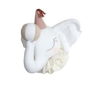 Trophée mural éléphant en lin ? décoration chambre bébé enfant blanc, cirque, rose TU