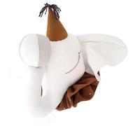 Trophée mural éléphant en lin ? décoration chambre bébé enfant écru, cirque, caramel TU