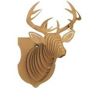 Trophée Mural En Carton - Le Cerf Beige G