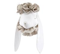 Trophée mural enfant en lin madame lapin beige, mme lapine TU