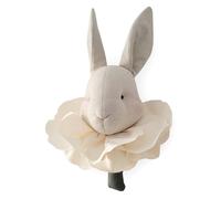 Trophée mural lapin en peluche écru 45