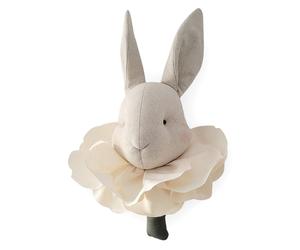 Trophée mural lapin flora lin bébé écru