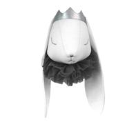Trophée mural lapin prince en velours ? décoration chambre bébé enfant blanc TU