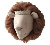 Sevira Kids - Trophée Mural Lion en Lin - décoration Chambre bébé Enfant - 35 x 35 x 25 cm