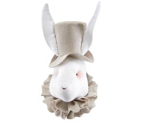 Trophée mural monsieur lapin en lin ? décoration chambre bébé enfant beige, mr lapin TU
