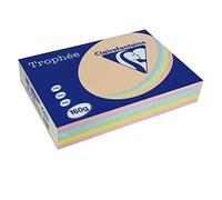 TROPHÉE Ramette 250 Feuilles Papier 160g A4 210x297 mm Certifié FSC Assorti Pastel