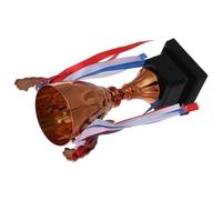 Trophée Sportif en Métal Bronze avec Ruban pour Cérémonie Scolaire | Coupe Élégante, Facile à Transporter, Récompense pour Compétition Scolaire, Championnat et Prix D’équipe