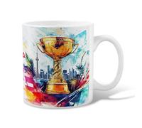 Trophée Tasse à café en céramique, dynamique et moderne, motif feuilles de palmier, tasse à chocolat chaud avec poignée, idéale pour l'amitié, la famille, les collègues, les enseignants, le personnel