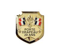 TROPHEES DES VAINQUEURS Insigne Porte-Drapeau 20 Ans 55 x 40 mm | Distinction d'Ancienneté | Décoration Commémorative pour Associations et Cérémonies Officielles - IPD20