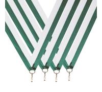 TROPHEES DES VAINQUEURS Lot de 50 Rubans Médaille Tour de Cou Blanc Vert 80 x 2,2 cm | Rubans Largeur Premium pour Médailles et Récompenses Sportives | Tournois, Clubs, Écoles et Associations - R8A