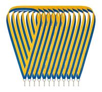 TROPHEES DES VAINQUEURS Lot de 50 Rubans Médaille Tour de Cou Jaune Bleu 80 x 2,2 cm | Rubans Largeur Premium pour Médailles et Récompenses | Sport, École, Club, Tournoi - R7A