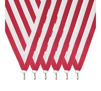 TROPHEES DES VAINQUEURS Lot de 50 Rubans Médaille Tour de Cou Rouge Blanc 80 x 2,2 cm | Rubans Largeur Premium pour Médailles et Récompenses Sportives | Tournois, Clubs, Écoles et Associations - R6A