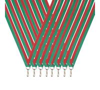TROPHEES DES VAINQUEURS Lot de 50 Rubans Médaille Tour de Cou Rouge Vert 80 x 1 cm | Rubans Fins pour Médailles et Récompenses Sportives | Tournois, Clubs, Écoles et Associations - R11B