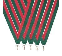 TROPHEES DES VAINQUEURS Lot de 50 Rubans Médaille Tour de Cou Rouge Vert 80 x 2,2 cm | Rubans pour Médailles et Récompenses Sportives | Tournois, Clubs, Écoles et Associations - R11A