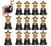 Trophées pour enfants, mini trophée étoile 16 pièces, trophée en plastique, récompenses et trophées de 2, 7 x 4, 7 pouces pour cadeaux de fête, accessoires, récompenses, mini, pour enfants