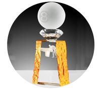 Trophées Trophée De Cristal De Billard Créatif Trophée De Compétition De Billard du Club De Billard Trophée Souvenir du Championnat du Tournoi De Billard Coupes (Color : ClearA, S : 9 * 22cm)