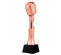 Trophées Trophée De Musique Chantée Trophée du Micro Or, Argent Et Bronze Trophée Gagnant du Concours du Meilleur Chanteur des Campus D'État Et De Province Coupes (Color : Copper, S : 8 * 30cm)