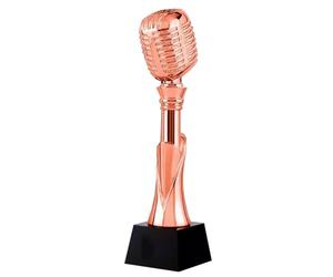 Trophées Trophée De Musique Chantée Trophée du Micro Or, Argent Et Bronze Trophée Gagnant du Concours du Meilleur Chanteur des Campus D'État Et De Province Coupes (Color : Copper, S : 8 * 30cm)