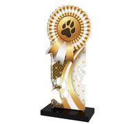 Trophy Monster Trophée rosace dorée pour chien, taille 180 mm | pour clubs, compétitions et chiens spéciaux | Fabriqué à partir d'acrylique imprimé de 10 mm d'épaisseur