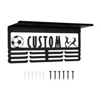 Trophy Shelf, Wall Mount, Metal Display Rack, Sports Trophy Hanger with Sturdy Adjustable Design Easy Install, Accessory for Soccer Football Baseball Basketball Volleyball Gymnastics Championship