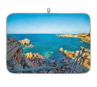 Tropic Beach Sea Tapis égouttoir à vaisselle en microfibre absorbant pour cuisine, cuillère, assiette en verre, 45,7 x 60,9 cm