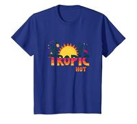 Tropic Like Its Hot Summer Fun Ananas Sun, Hawaïens T-Shirt, Enfant, Bleu Royal, 4 Ans
