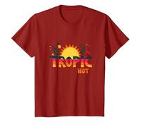 Tropic Like Its Hot Summer Fun Ananas Sun, Hawaïens T-Shirt, Enfant, Canneberge, 6 Ans