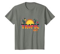 Tropic Like Its Hot Summer Fun Ananas Sun, Hawaïens T-Shirt, Enfant, Vert Kaki chiné, 3 Ans
