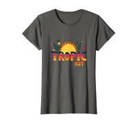 Tropic Like Its Hot Summer Fun Ananas Sun, Hawaïens T-Shirt, Femme, Asphalte, XXL