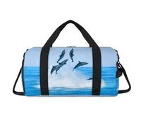 Tropic Sea Dolphin Sac de sport avec compartiment à chaussures Sac de voyage Sac de gym Organiseur de bagages pour femmes, hommes, enfants, filles et garçons