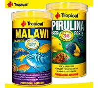 Tropical 1000 Ml Spiruline Super Forte 36% + 1000 Ml Flocons Malawi
