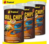 Tropical 3 x 1000 ML Krill Chips Délicieuses Nourriture pour Doux Et