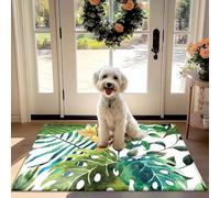 Tropical à Feuilles d'impression Non-Slip Absorbant Tapis de Porte pour la Porte Avant du Couloir de la Cuisine de la Poussière Piège Tapis