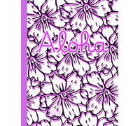 Tropical 'Aloha' Purple And Black, Floral, 150 Lined Page, 8x11 Page, Notebook Perfect For School, Learning And Note-Taking: Created With Hand-Drawn Art By: Artist Mary Elisabeth Linder @ MaryEMade